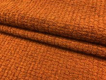 Load image into Gallery viewer, 1.5 Yd Designer Cotton Linen Viscose Terracotta Woven Boucle MCM Mid Century Modern Upholstery Fabric