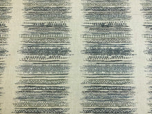 Load image into Gallery viewer, 1.25 Yd Designer Water &amp; Stain Resistant Woven Grey Black Cream Taupe Ethnic Tribal Upholstery Fabric
