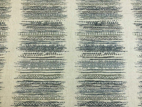 1.25 Yd Designer Water & Stain Resistant Woven Grey Black Cream Taupe Ethnic Tribal Upholstery Fabric