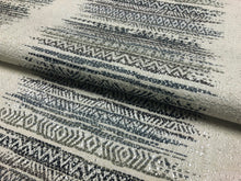 Load image into Gallery viewer, 1.25 Yd Designer Water &amp; Stain Resistant Woven Grey Black Cream Taupe Ethnic Tribal Upholstery Fabric