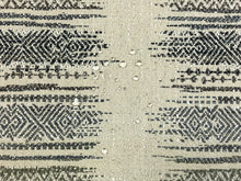 Load image into Gallery viewer, 1.25 Yd Designer Water &amp; Stain Resistant Woven Grey Black Cream Taupe Ethnic Tribal Upholstery Fabric
