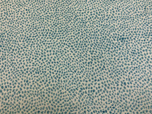 Load image into Gallery viewer, Designer Reversible Linen Viscose Teal Blue Cream Animal Pattern Upholstery Drapery Fabric