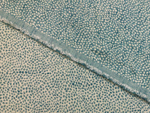 Load image into Gallery viewer, Designer Reversible Linen Viscose Teal Blue Cream Animal Pattern Upholstery Drapery Fabric