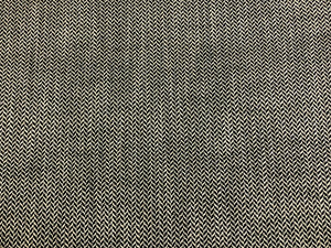 1 1/4 Yd Designer Linen Viscose MCM Mid Century Modern Cream Black Geometric Herringbone Tweed Upholstery Fabric