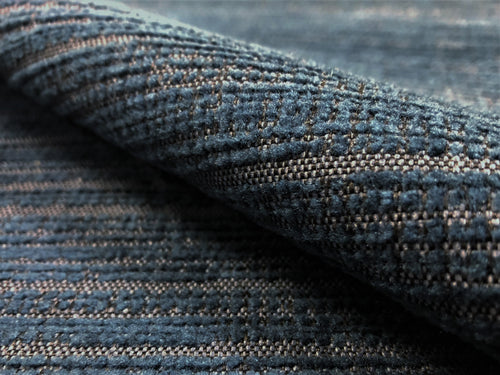 Heavy Duty Navy Blue Textured MCM Chenille Upholstery Fabric