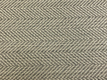 Load image into Gallery viewer, Designer Water &amp; Stain Resistant MCM Mid Century Modern Geometric Herringbone Grey Cream Upholstery Fabric