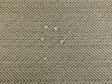 Load image into Gallery viewer, Designer Water &amp; Stain Resistant MCM Mid Century Modern Geometric Herringbone Grey Cream Upholstery Fabric