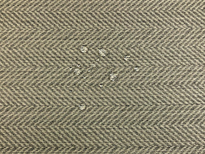 Designer Water & Stain Resistant MCM Mid Century Modern Geometric Herringbone Grey Cream Upholstery Fabric