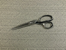 Load image into Gallery viewer, Designer Water &amp; Stain Resistant MCM Mid Century Modern Geometric Herringbone Grey Cream Upholstery Fabric