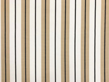 Load image into Gallery viewer, 1.6 Yds Designer Indoor Outdoor Beige Cream Black Nautical Stripe Upholstery Fabric