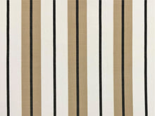 Load image into Gallery viewer, 1.6 Yds Designer Indoor Outdoor Beige Cream Black Nautical Stripe Upholstery Fabric