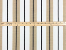 Load image into Gallery viewer, 1.6 Yds Designer Indoor Outdoor Beige Cream Black Nautical Stripe Upholstery Fabric