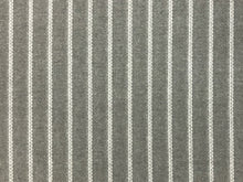 Load image into Gallery viewer, Designer Water &amp; Stain Resistant Grey Nautical Stripe Upholstery Fabric