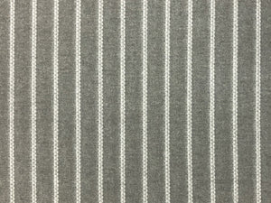 Designer Water & Stain Resistant Grey Nautical Stripe Upholstery Fabric