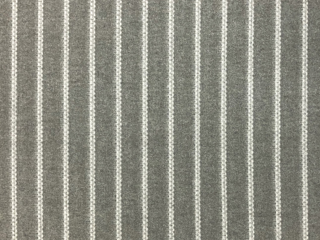 Designer Water & Stain Resistant Grey Nautical Stripe Upholstery Fabric