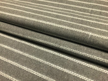 Load image into Gallery viewer, Designer Water &amp; Stain Resistant Grey Nautical Stripe Upholstery Fabric