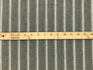 Designer Water & Stain Resistant Grey Nautical Stripe Upholstery Fabric
