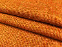 Load image into Gallery viewer, Designer Water &amp; Stain Resistant Linen Viscose Poly Burnt Orange Taupe Tweed Upholstery Fabric