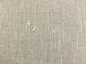 Designer Water & Stain Resistant Beige Natural Linen Upholstery Backed Fabric