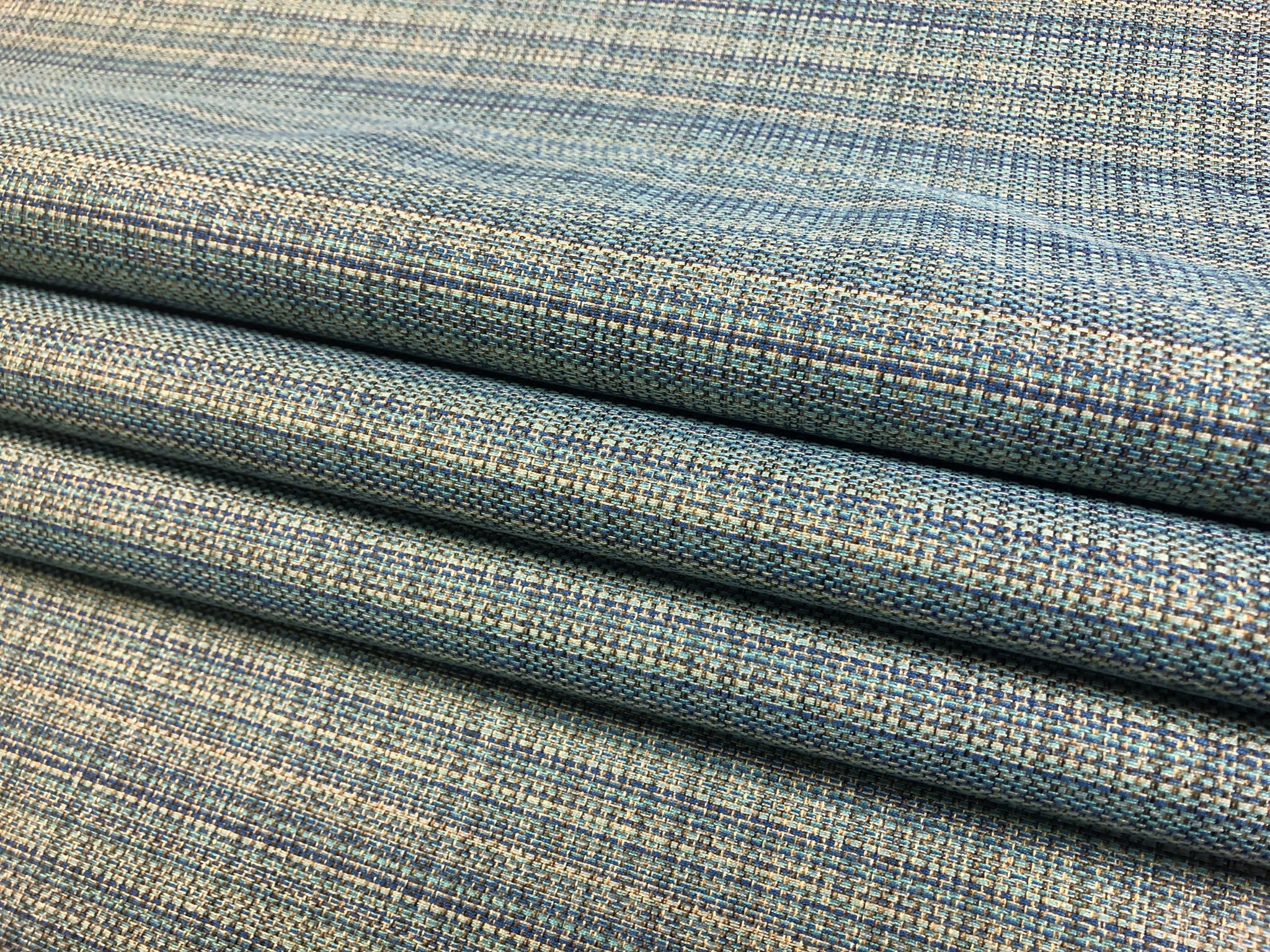 Designer Navy Blue Green Taupe Woven MCM Mid Century popular Modern Upholstery Fabric WHS1202