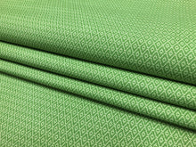 Load image into Gallery viewer, Designer Water &amp; Stain Resistant Indoor Outdoor Green Beige Geometric Diamond Upholstery Drapery Fabric