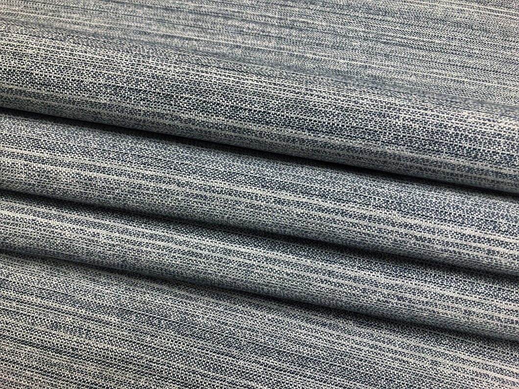 Designer Indoor Outdoor Navy Blue White Nautical Stripe Upholstery Fabric