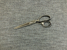 Load image into Gallery viewer, Designer MCM Mid Century Modern Navy Blue Grey Herringbone Upholstery Fabric