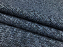 Load image into Gallery viewer, Designer Water &amp; Stain Resistant MCM Mid Century Modern Woven Navy Blue Tweed Upholstery Fabric