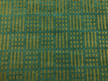 Load image into Gallery viewer, 1.5 Yd Designer Teal Sage Green Geometric Abstract Linen Viscose Chenille Upholstery Fabric
