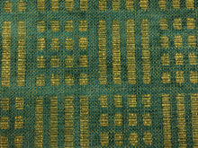 Load image into Gallery viewer, 1.5 Yd Designer Teal Sage Green Geometric Abstract Linen Viscose Chenille Upholstery Fabric