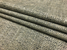Load image into Gallery viewer, Designer Grey Charcoal Beige Herringbone Geometric Upholstery Drapery Fabric