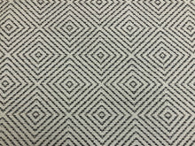 Load image into Gallery viewer, Designer Cream Grey Geometric Diamond Upholstery Fabric