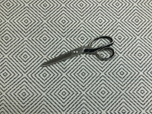 Load image into Gallery viewer, Designer Cream Grey Geometric Diamond Upholstery Fabric