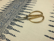 Load image into Gallery viewer, Thibaut Javanese Stripe Navy &amp; White Linen Cotton Fabric