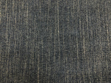 Load image into Gallery viewer, 1 1/2 Yd Designer MCM Mid Century Modern Navy Blue Grey Tweed Upholstery Fabric
