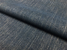 Load image into Gallery viewer, 1 1/2 Yd Designer MCM Mid Century Modern Navy Blue Grey Tweed Upholstery Fabric