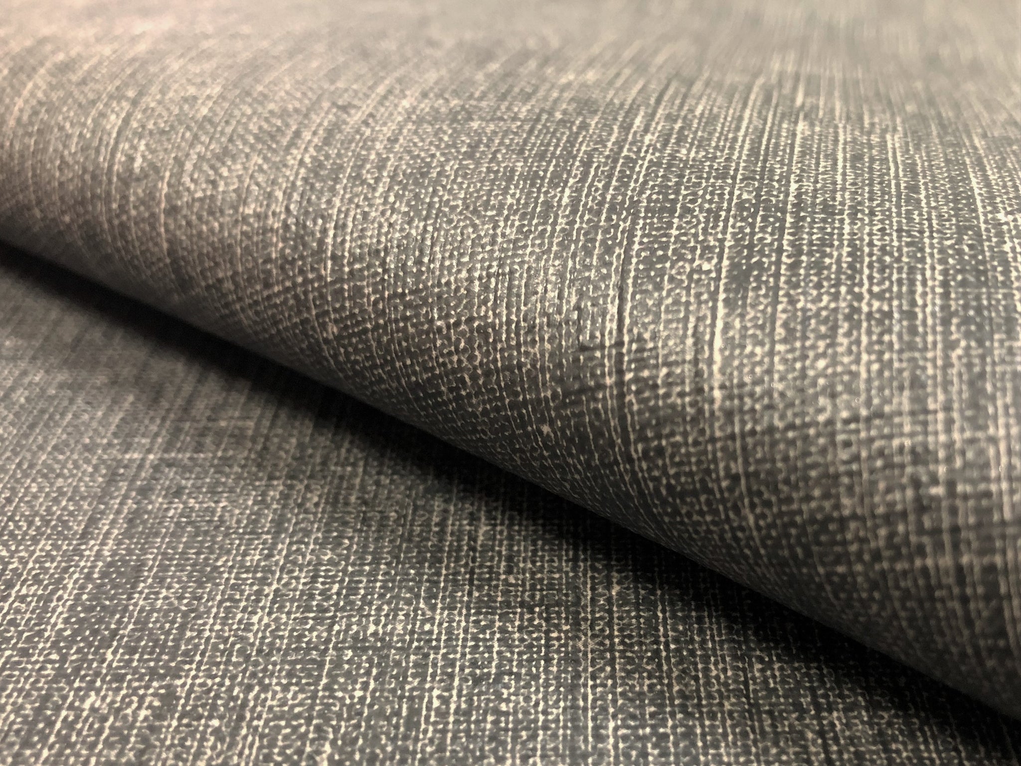 Vinyl Charcoal Gray Matte Soft Faux Leather W/ Woven Back 