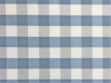 Load image into Gallery viewer, Designer Water &amp; Stain Resistant Indoor Outdoor French Blue Plaid Check Upholstery Drapery Fabric