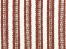 Load image into Gallery viewer, Designer Rusty Red Taupe Stripe Upholstery Fabric