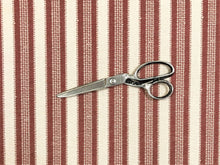Load image into Gallery viewer, Designer Rusty Red Taupe Stripe Upholstery Fabric