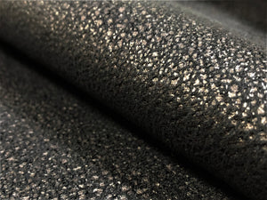 Designer Water & Stain Resistant Charcoal Black Faux Leather Suede Upholstery Fabric
