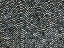 Load image into Gallery viewer, 3/4 Yd Designer Navy Blue Taupe Chevron Chenille Upholstery Fabric