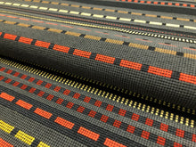 Load image into Gallery viewer, Designer Woven Charcoal Grey Black Red Beige Geometric Upholstery Fabric