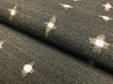 Load image into Gallery viewer, Designer Indoor Outdoor Water &amp; Stain Resistant Charcoal Grey Beige Geometric Ikat Ethnic Upholstery Drapery Fabric