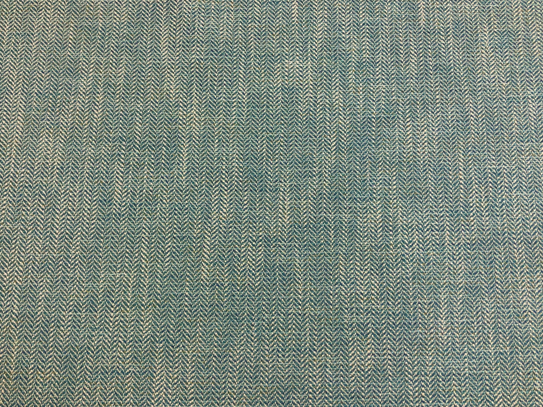 Water & Stain Resistant MCM Mid Century Modern Teal Green Blue Taupe Herringbone Upholstery Fabric