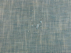 Water & Stain Resistant MCM Mid Century Modern Teal Green Blue Taupe Herringbone Upholstery Fabric