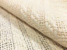 Load image into Gallery viewer, Vintage Rustic Woven Cream Braid Stripe Fabric