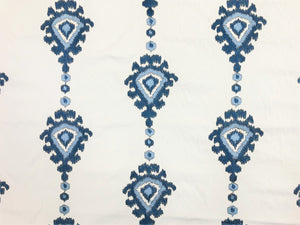 Temple Lion Indigo Blue home decor Drapery Fabric