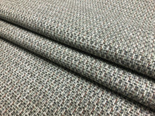 Load image into Gallery viewer, 1 3/4 Yd Designer Linen Flax Viscose Grey Cream Green Rose Tweed Upholstery Fabric