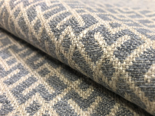 Designer Water & Stain Resistant Grey Beige Abstract Linen Upholstery Fabric
